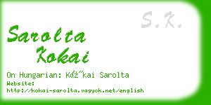 sarolta kokai business card